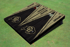 University of Colorado Black and Gold Matching Wood Look Triangle Cornhole Board