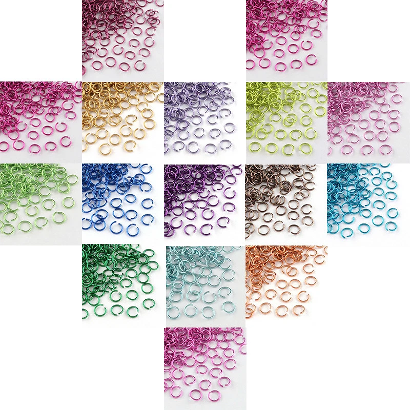 Anéis de salto abertos com fio de alumínio 10 g 6x0,8 mm 5 mm diâmetro interno cerca de 430 peças/10 g - Imagem 2 de 2