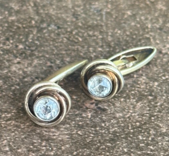 GEMELOS RUSIA URSS estrás PLATA 875 chapados en oro vintage gemelos Foto 4 de 4