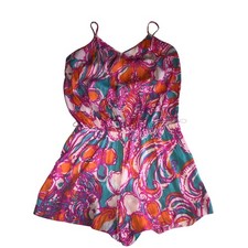 Lilly Pulitzer Deanna Tank Short Romper Size S Pink Feeling Tanked Belted