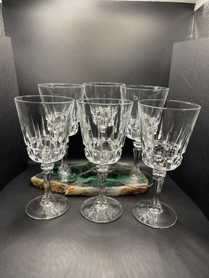 Set of 6 Cristal D'arques Longchamp Crystal Wine Glasses Goblets 7 1/2 tall