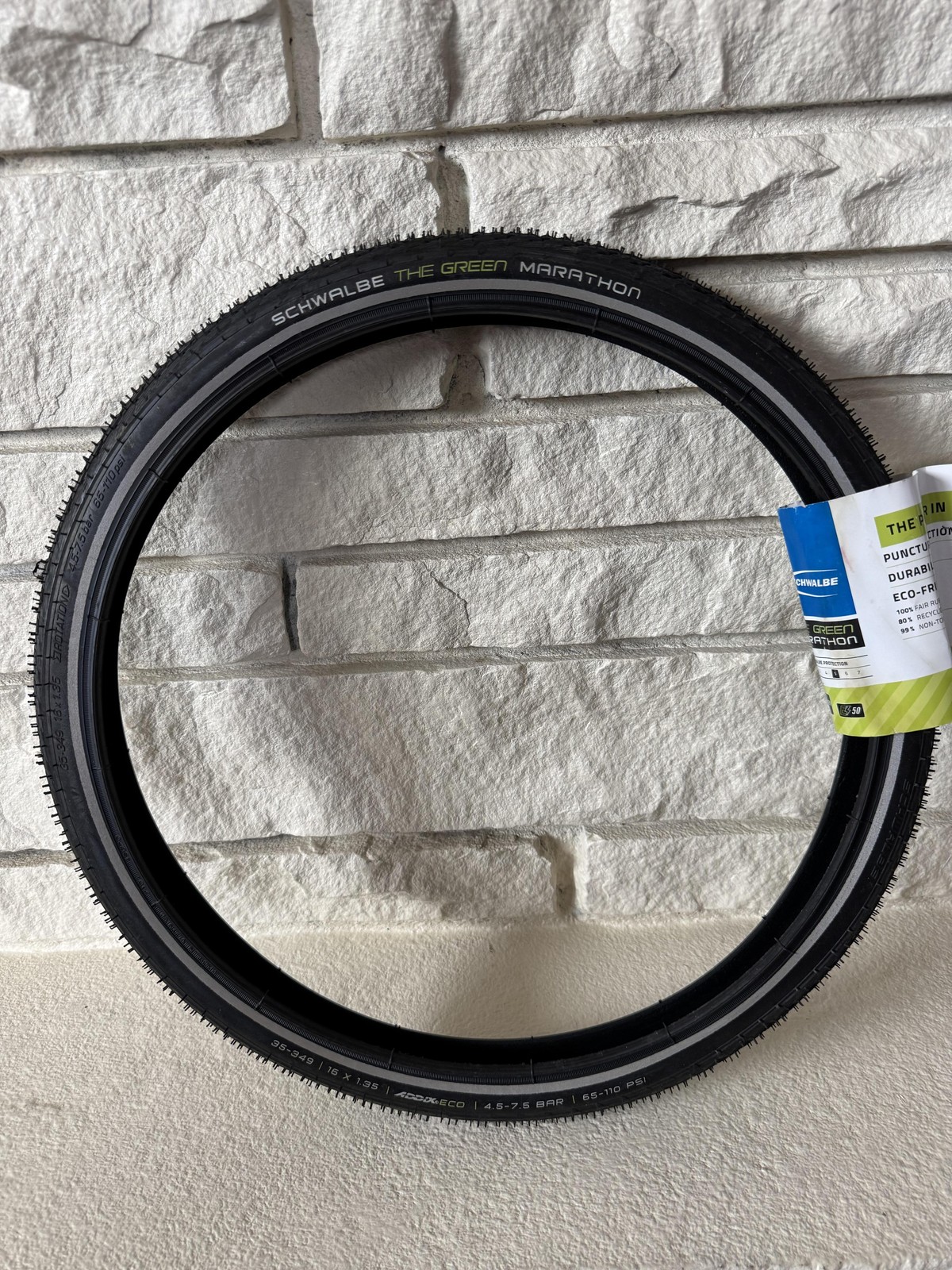 Schwalbe Green Marathon Tire 16x1.35 35-349 Bike New Black Clincher T08