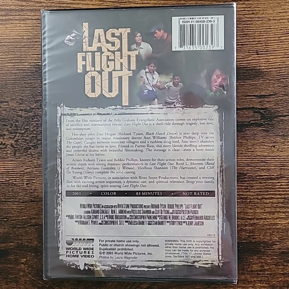 Last Flight Out DVD Brand New Factory Sealed Billy Graham Richard Tyson 2003 OOP - Image 2 of 2