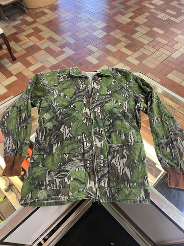 Vintage Mossy Oak Full Foliage 4 Pocket Jacket Camo Hunting L USA Made HTF