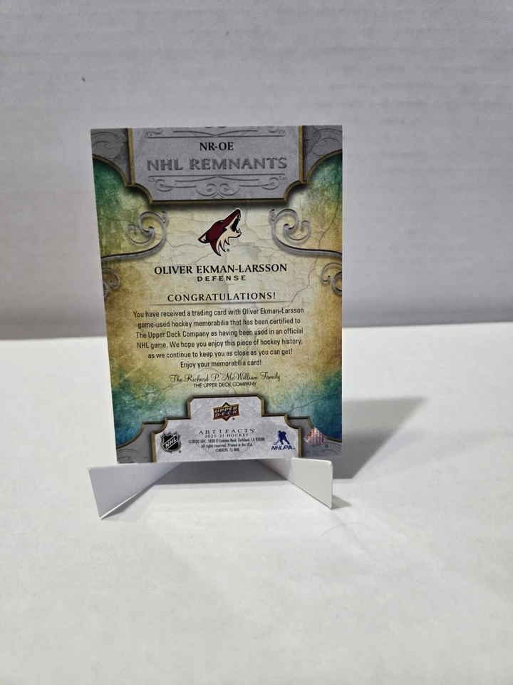 2020-21 Upper Deck Artifacts - Nhl Remnants Oliver Ekman-Larsson #NR-OE (MEM) - Image 2 of 2