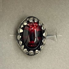 N [Vintage] Anillo Calavera Diente de Dragón ALEX STREETER, Rojo Sangre, Alex Streeter i100