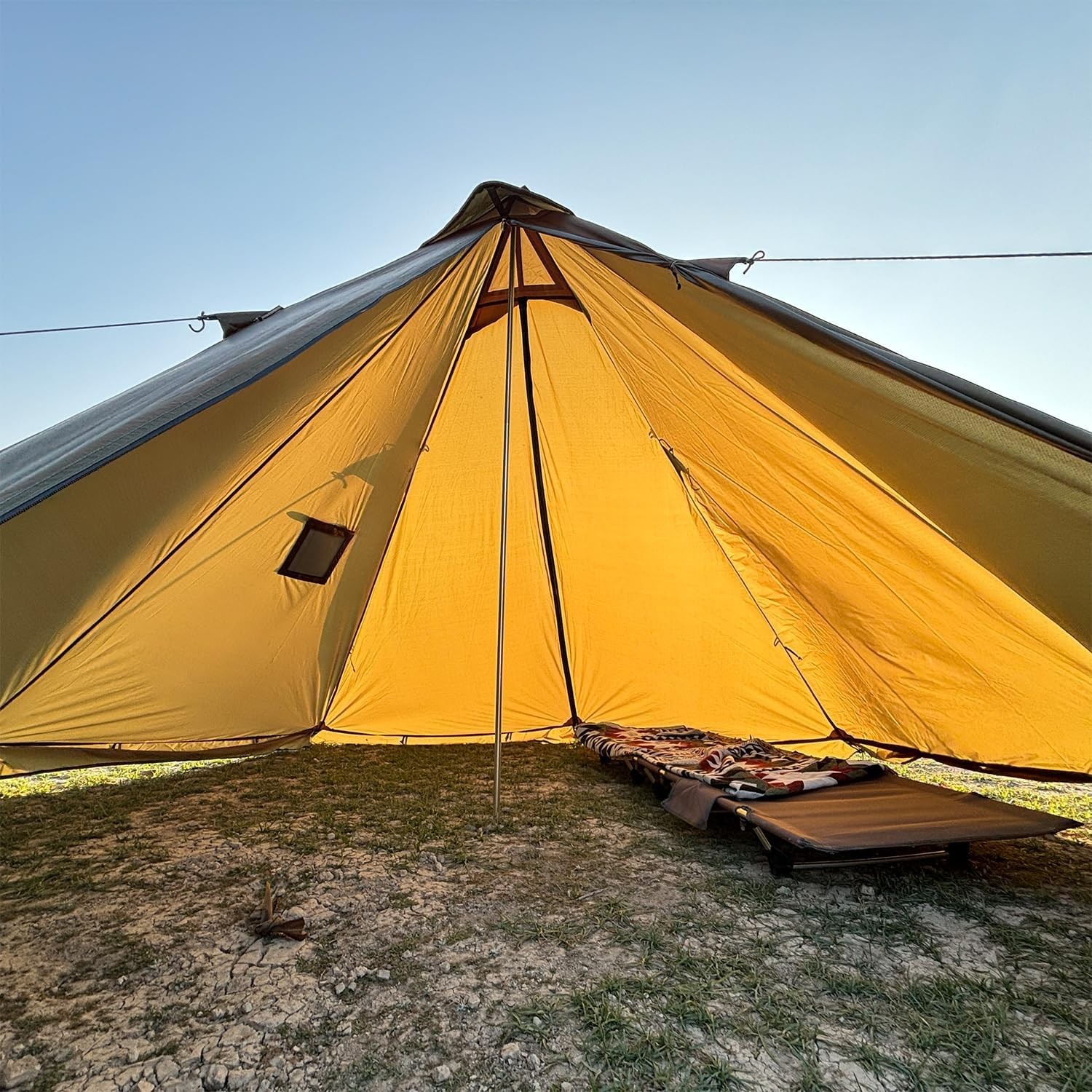 2-4 Person Teepee Winter Tent with Wood Stove Jack, 4 Season Backpacking Tent...