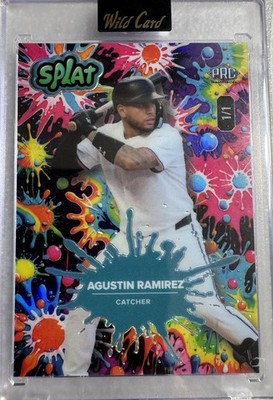 Agustin Ramirez-C-PRC-Marlins 2024 WC Splat-Baseball Tie-Dye Splat-One of One