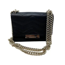 Kate Spade Black Emerson Place Lenia Quilted Flap Crossbody Bag Gold Chainlink