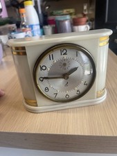 Réveil JAZ en Bakélite blanche vintage pendule à poser horloge Fonctionne