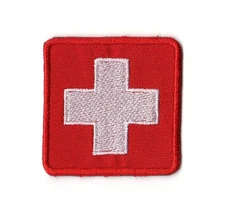 White Medical Cross Patch | Red Paramedic First Aid Health Military Medic EMT