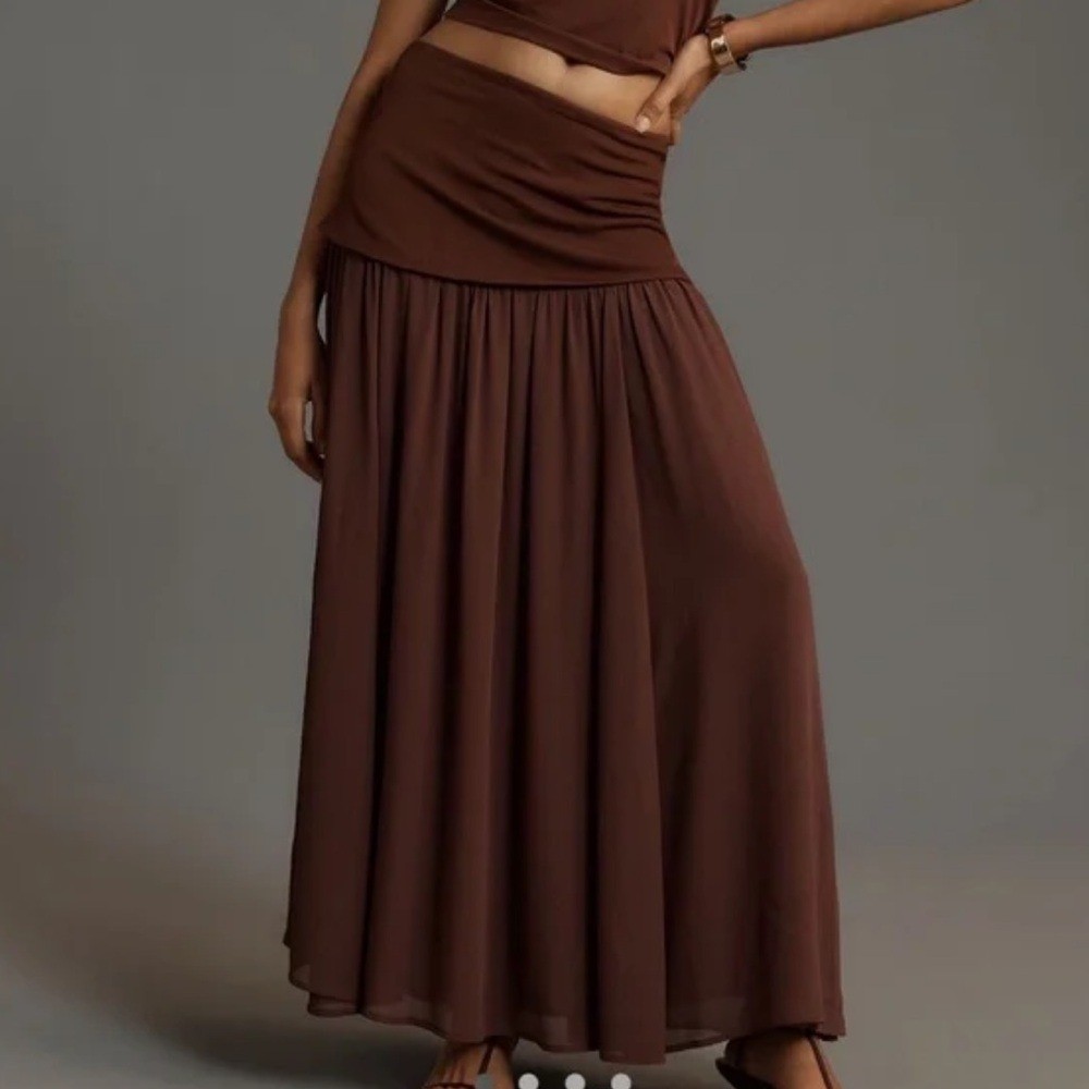 Anthropologie Maxi Skirt Womens Medium Brown-image
