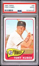 1965 TOPPS #65 TONY KUBEK PSA 2