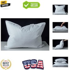 Goose Down Feather Soft Pillows One Pillow 100 Cotton Supportive Bed Pillow ...