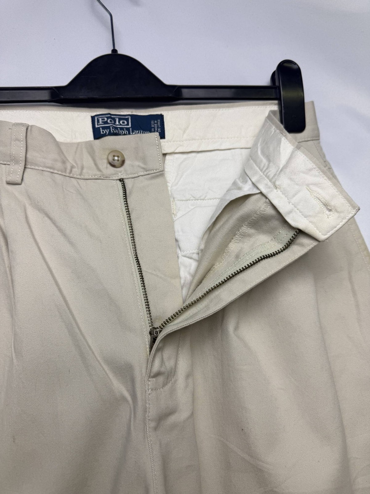 Men’s Polo Ralph Lauren Hammond Pant Beige Chino W30 L30 Pleated Smart Classic image 4