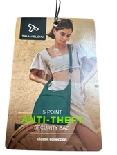 Travelon Anti-Theft Classic Essential Messenger Bag NEW Blue Unisex 42457-360