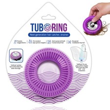 The Ultimate Tub Drain Protector Hair Catcher/Strainer/Snare, Regular - Purple