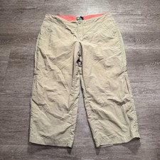 LL Bean Pants Womens 16 Beige Capri Nylon Cargo 36x22 Outdoor Hike Gorpcore