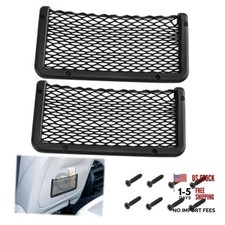 2 PCS Car Net Pocket, ABS Plastic Frame Cargo Net Storage Pockets 9 x 4.3 Inch
