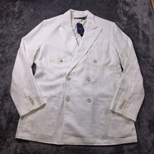 Polo Ralph Lauren Double Breasted Linen Blazer Women 16 Jacket Elegant Old Money