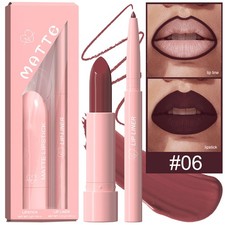 Women Matte Cosmetic Lipstick With Lip Liner Set Lipstick Combo Fashion