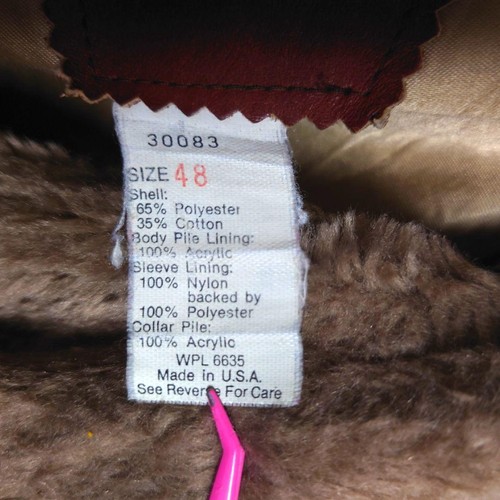 Vintage 80s Woolrich USA Made Gang Coat Size 48 Beige Boa Lined Shawl Collar - Picture 7 of 12