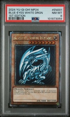 Yugioh PSA 8 BLUE-EYES WHITE DRAGON MP24-EN001 QUARTER CENTURY