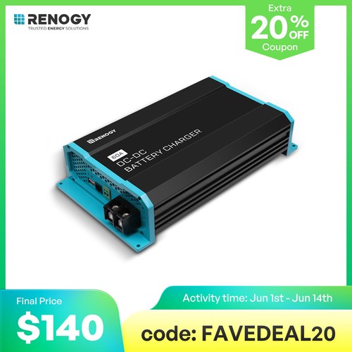 Renogy DC to DC Charger 12V 60A Lifepo4 Battery Charger-On-Board Marine/RV/Boat