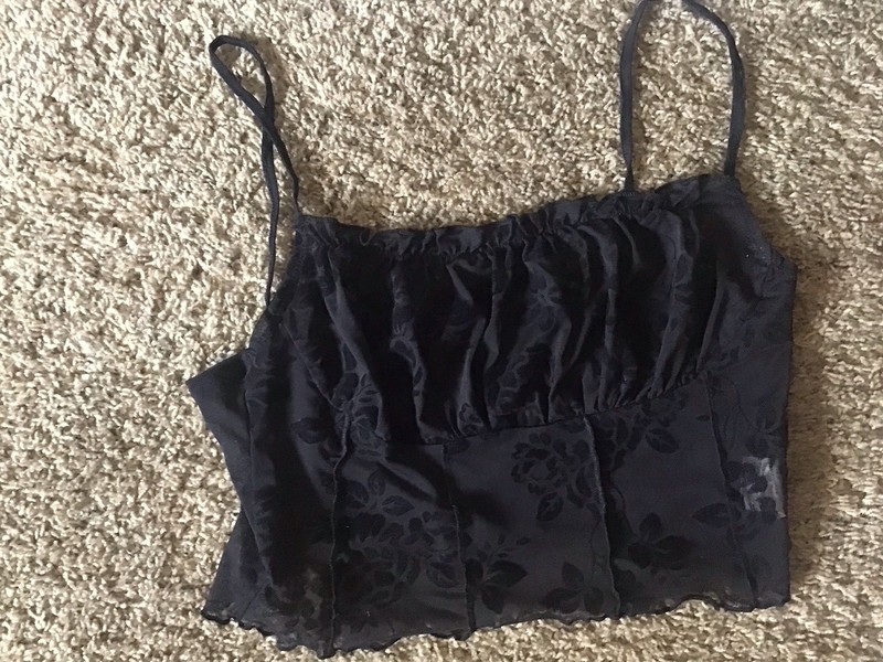 SHEIN Black Lace Sheer Camisole Cropped , L