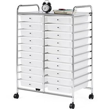 Utility Cart w/ 20 Drawers Rolling Cart Organizer Plastic Storage Craft Trolley