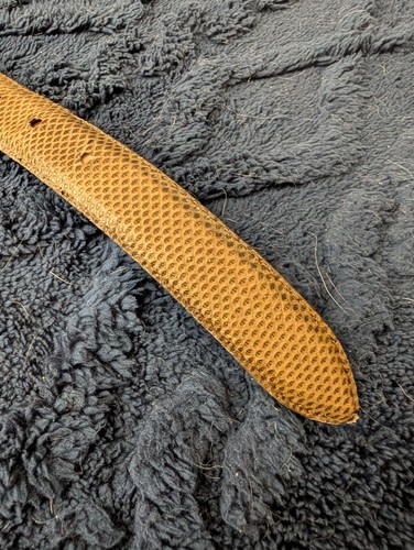 CARLISLE Belt #1607 Beige Faux Snakeskin Size L Karen Callan Statement Buckle - Picture 5 of 7