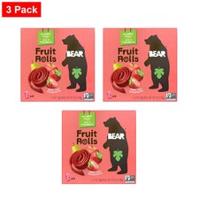 Bear Snacks Erdbeere Obst Rollen 5 Stück 3,5 oz - 3 Packungen