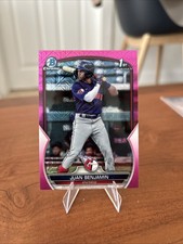 2023 Bowman Chrome #BCP-151 Juan Benjamin Prospects Fuchsia Mojo Refractor #/199