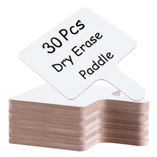 Dry Erase Answer Paddle 7x9 Inch 30 PCS Handheld Double Sided White Board