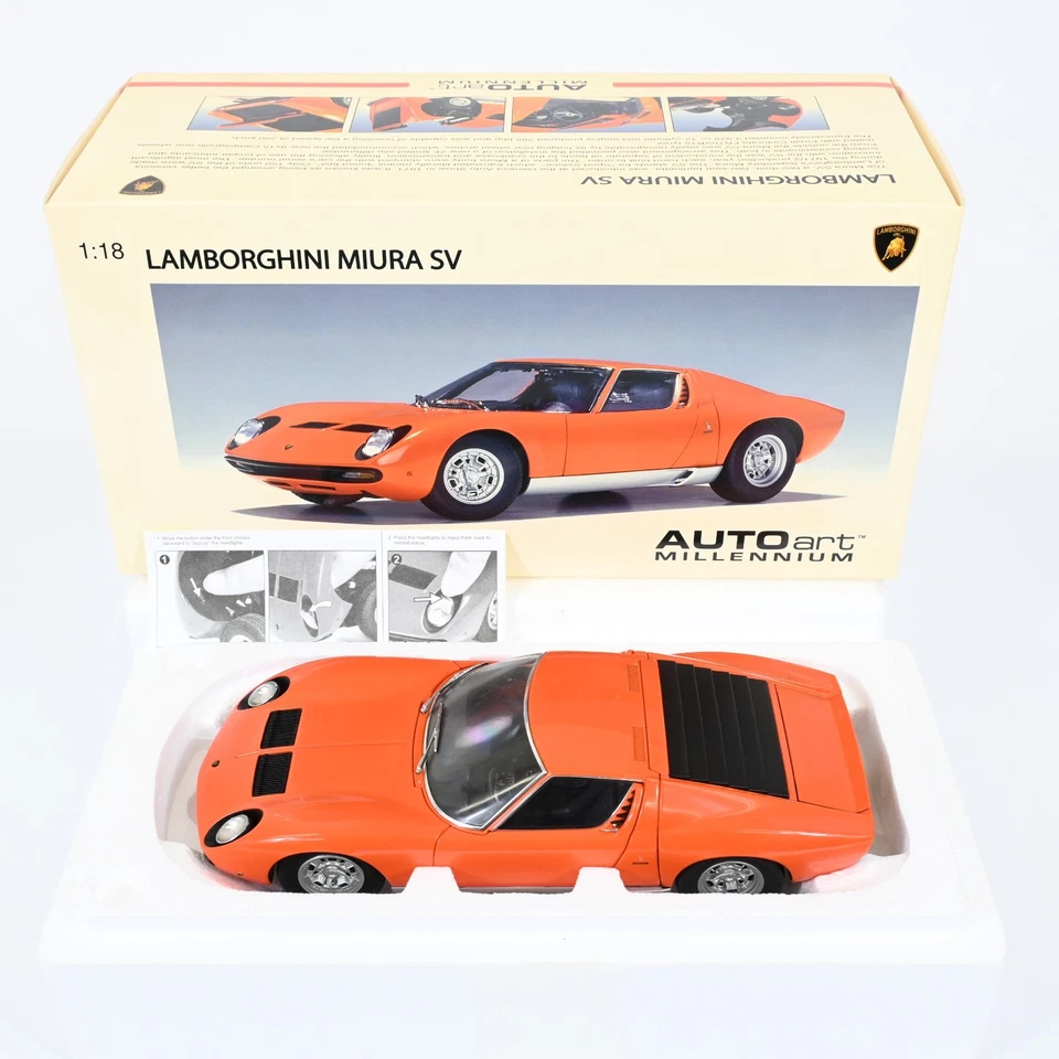AUTOart 1/18 Lamborghini Miura Orange Diecast Model Car - Image 2 of 4