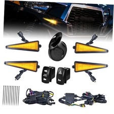 UTV Turn Signal Kit with and Triangle Amber Light,Horn,Pre-Wired, Rocker Switch