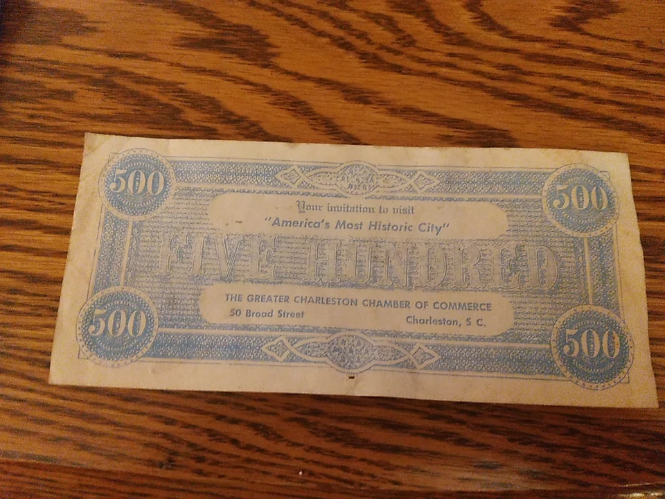 1864 CONFEDERATE States Of America, Vintage $500  Facsimile Note, Nice & Clean - Image 2 of 2