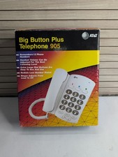 Vintage AT T Big Button Plus Telephone 905 Lucent Bell White Dove 12 Number Mem