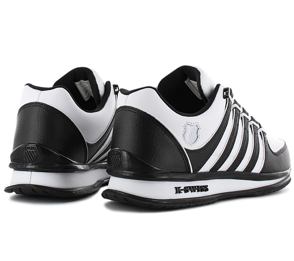 K-Swiss rinzler Leather - Hombre Sneaker Blanco Negro 01235-944 Sport Zapatos - Imagen 3 de 4