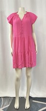 Loft Bright Pink Dress Petite Short Sleeve Women's Size MP