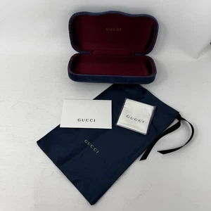 Grand étui rigide velours bleu GUCCI uniquement avec tous les accessoires tissu