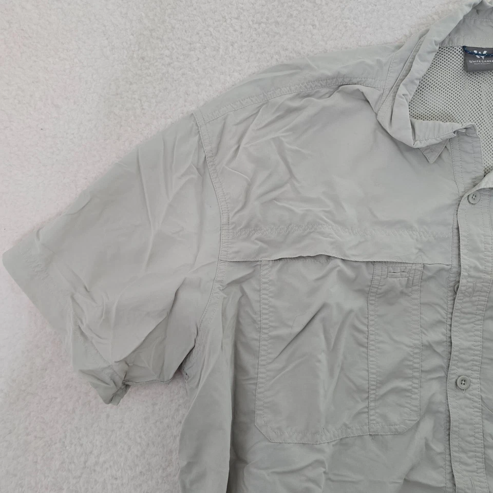 White Sierra Shirt Button Down Short Sleeve Collar Outdoor Vented Pockets READ - Image 3 of 4