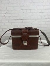 Vintage Leather Camera Bag Prop Case Red Interior Made In Italy 12 x 6 x 8