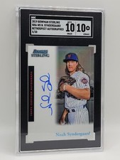 2019 Bowman Sterling Noah Syndergaurd Retrospect Autograph /30 SGC 10 Auto 10