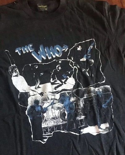 Vintage 80s The Who Band Concert Music Tour Single Stitch Black T Shirt M - Picture 4 of 9