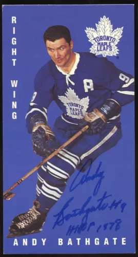Andy Bathgate #124 signed autograph 1994 Parkhurst Card Tall Boy Trading Card