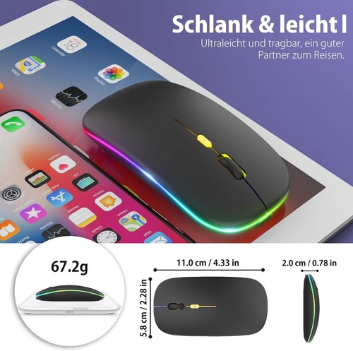 Maus Laptop Kabellos Mouse Computer Wireless USB Notebook Funkmaus Funk DE - Bild 7 von 13