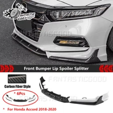 For Honda Accord 2018-2020 ACR Carbon Pearl White Front Bumper Lip Splitter Kit