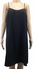  300 Theory Women's Black V-Neck Adjustable Spaghetti Strap Slip Dress Size S