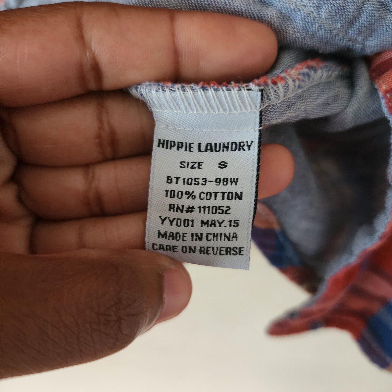 Hippie Laundry Multicolored Plaid Button Down Lon… - image 6